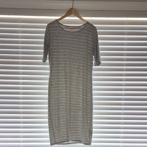 Lularoe Julia Gray Striped Dress